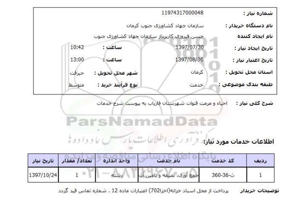 استعلام, احیاء و مرمت قنات