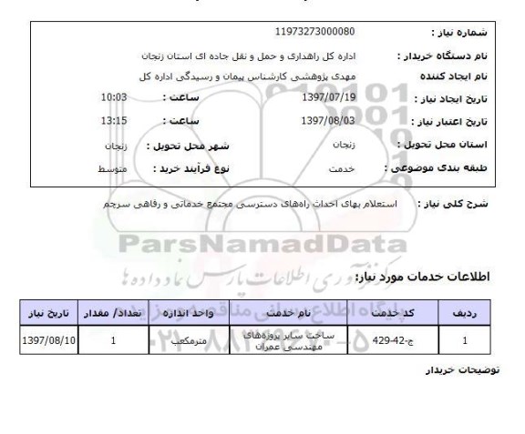 استعلام , استعلام بهای احداث راههای دسترسی مجتمع ...