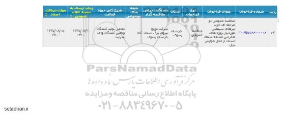 مناقصه عمومی, مناقصه  خرید تیرهای سیمانی مورد نیاز 