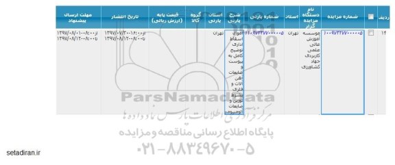 مزایده اموال اسقاط اداری