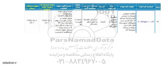 فراخوان , فراخوان خط کشی سرد محورهای شهرستان