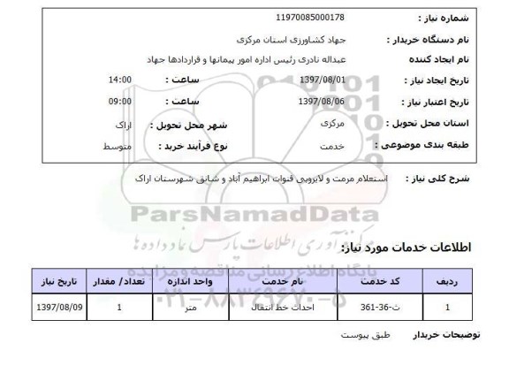  استعلام, مرمت و لایروبی قنوات 