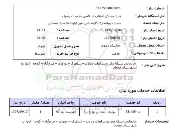 استعلام, جابجایی شبکه برق