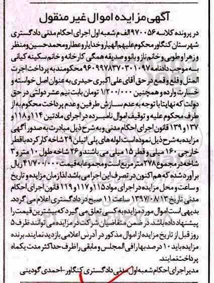 مزایده لوله های پلی اتیلن 29 شاخه
