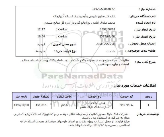 استعلام,استعلام نظارت بر اجرای طرحهای مرتعداری واگذار شده 