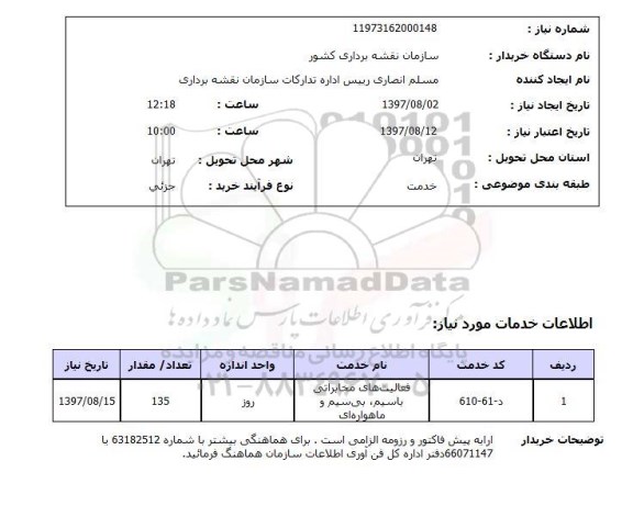 استعلام, فعالیت های مخابراتی با سیم، بی سیم و ماهواره ای