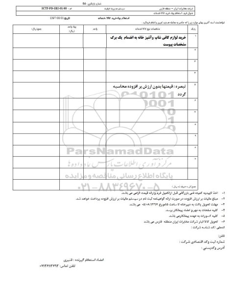 استعلام , استعلام خرید لوازم کافی شاپ و آشپزخانه