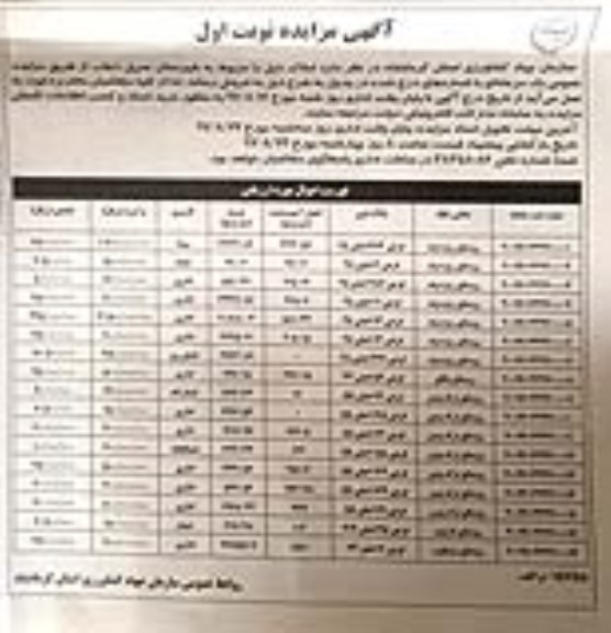 مزایده،مزایده فروش املاک کاربری اداری ، حمام ، سوله  نوبت اول 