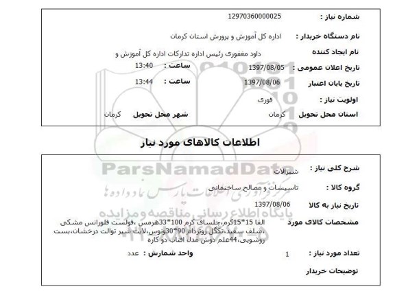 استعلام, شیرآلات 