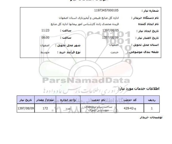 استعلام , استعلام ساخت سایر پروژه های مهندسی عمران ...