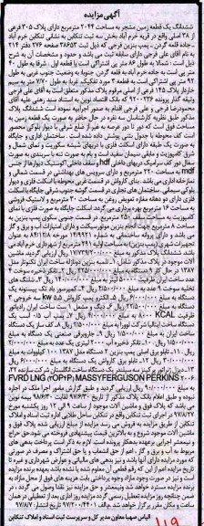 مزایده, مزایده ششدانگ یک قطعه زمین مشجر...