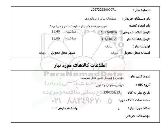 استعلام, دوربین و وسایل 