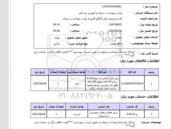 استعلام,استعلام میز اداری و ...
