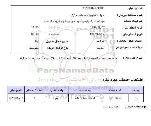 استعلام,مرمت و لایروبی قنوات