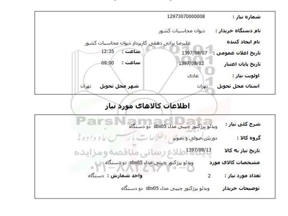 استعلام, ویدئو پرژکتور چیبی مدل SBX05 