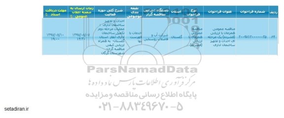 مناقصه عمومی, مناقصه  احداث و تجهیز ساختمان اداری 