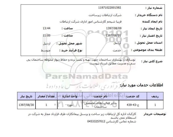 استعلام, تهیه و نصب نرده و حفاظ دیوار 
