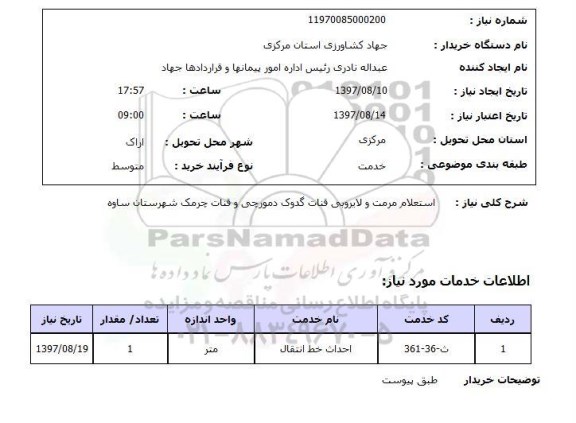 استعلام, استعلام مرمت و لایروبی قنات ...