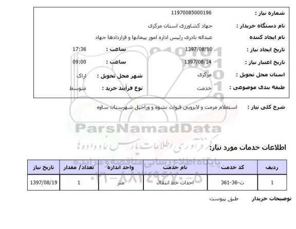 استعلام,مرمت و لایروبی قنوات