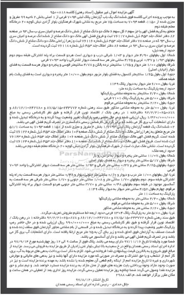 مزایده ،مزایده ششدانگ یک باب آپارتمان