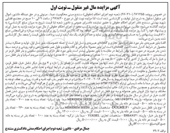 مزایده, مزایده بذور هیبریدی
