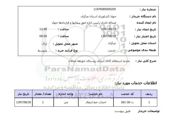 استعلام  , استعلام کانال آبیاری ...