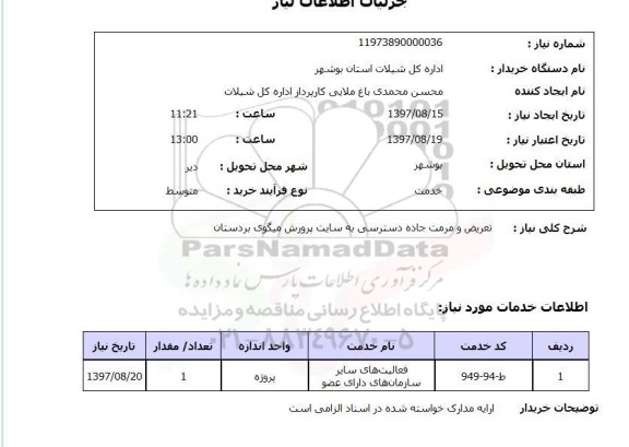استعلام, استعلام تعریض و مرمت جاده ...