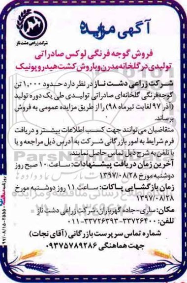 مزایده ,مزایده فروش گوجه فرنگی
