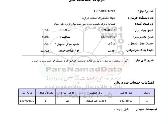استعلام; استعلام مرمت و لایروبی قنات عمومی...
