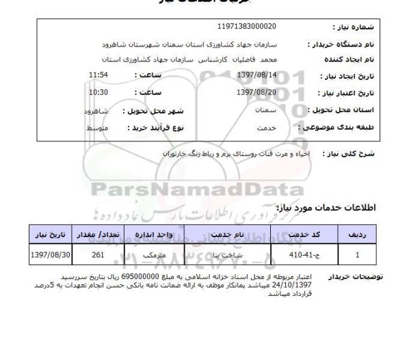 استعلام استعلام احیا و مرمت قنات