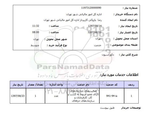 استعلام دکوراسیون