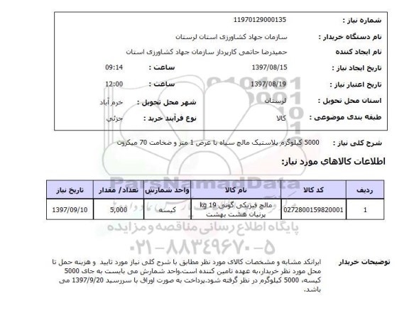استعلام, پلاستیک مالچ سیاه