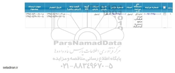 مزایده, مزایده آهن