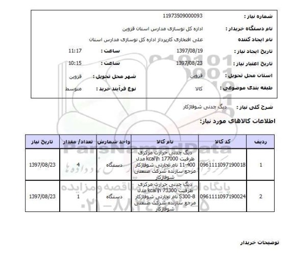 استعلام,دیگ چدنی