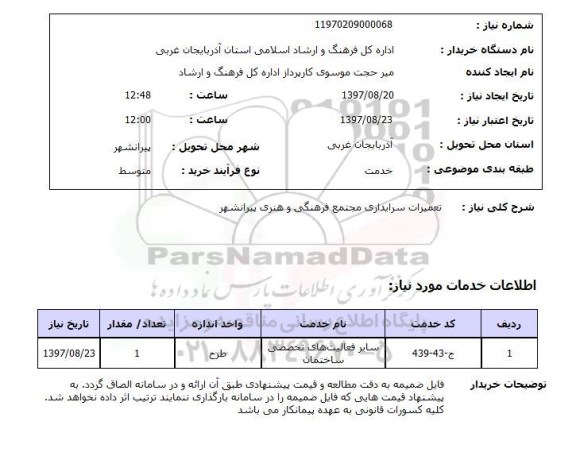 استعلام تعمیرات سرایداری