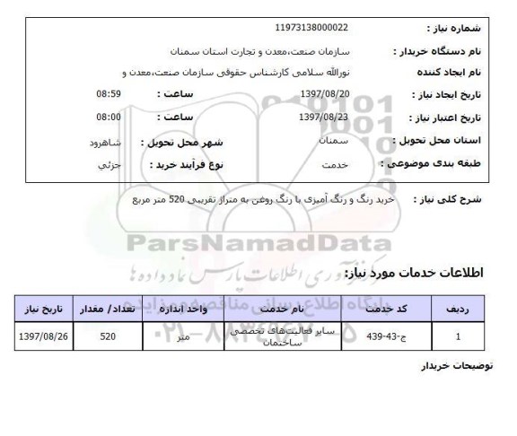 استعلام; استعلام خرید رنگ و رنگ آمیزی ...