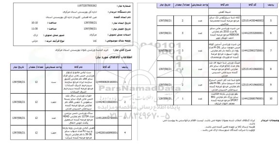 استعلام, استعلام خرید البسه ورزشی بانوان