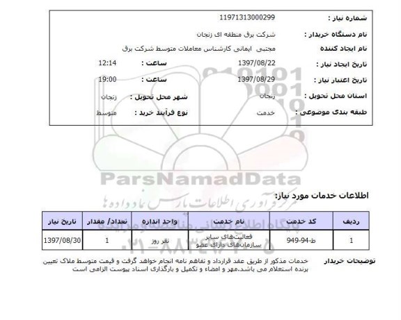 استعلام, استعلام فعالیت های سایر سازمان های دارای عضو 