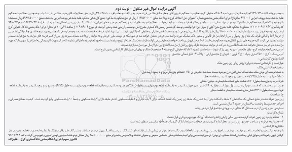 مزایده ،مزایده ششدانگ یک باب زیرزمین احداثی