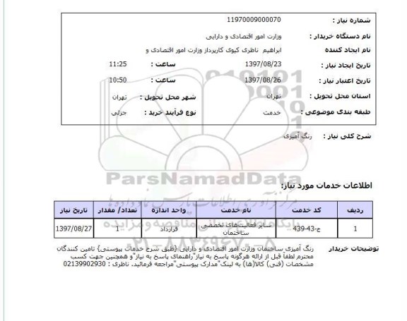استعلام , استعلام رنگ آمیزی ....