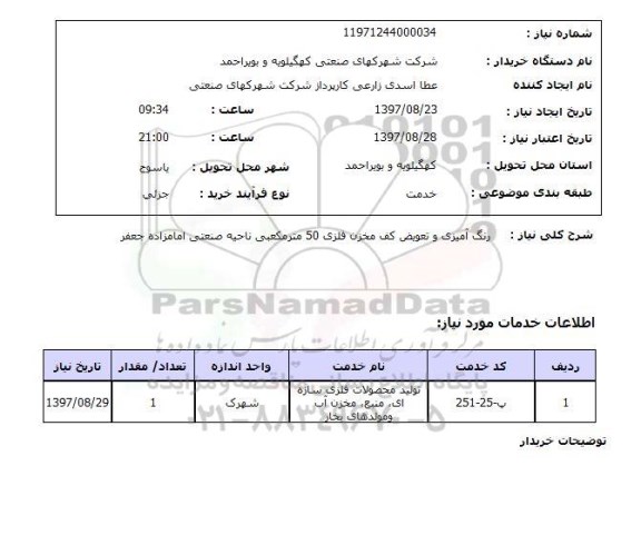 استعلام,استعلام  رنگ آمیزی و تعویض کف مخزن فلزی ...