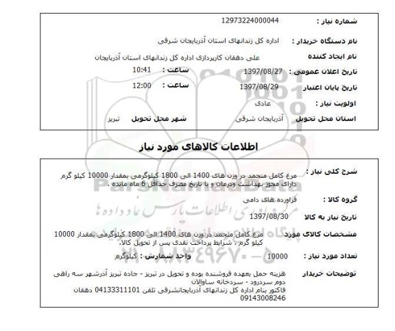 استعلام , استعلام مرغ ...