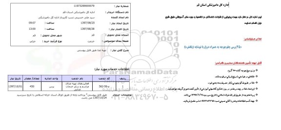 استعلام,تهیه غذا