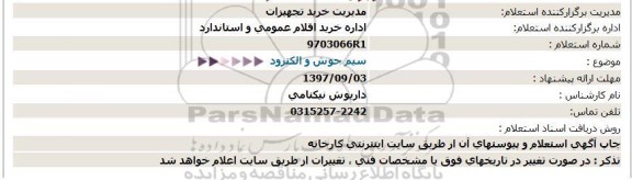 استعلام سیم جوش و الکترود