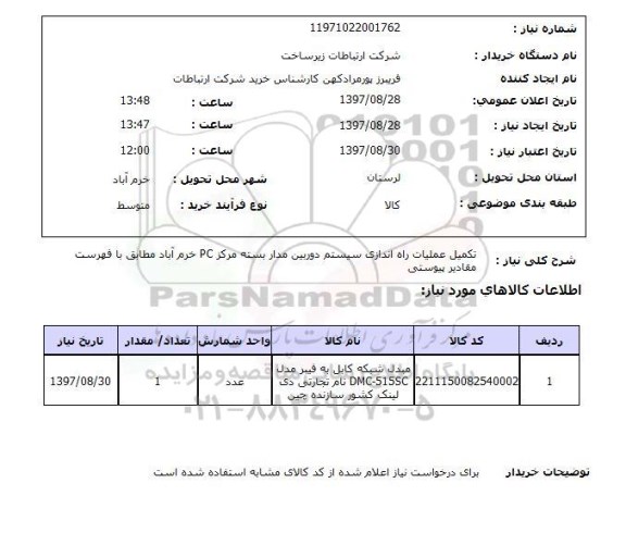 استعلام, تکمیل عملیات راه اندازی سیستم دوربین مدار بسته 