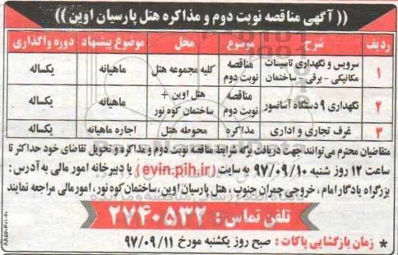 مزایده ، مزایده غرفه تجاری و اداری