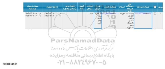 مزایده, مزایده پرده هوای توکار آبکند