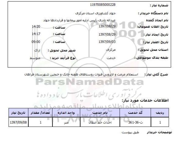استعلام,استعلام مرمت و لایه روبی قنوات