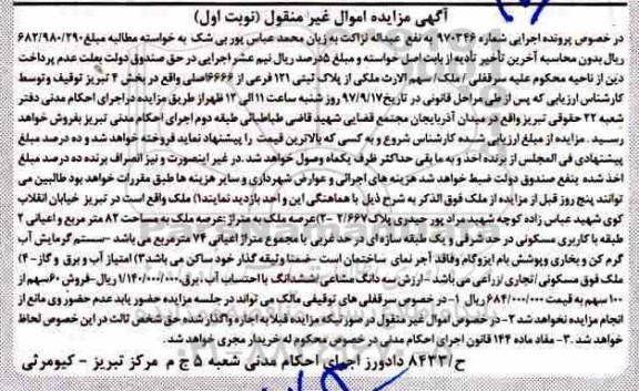 مزایده، مزایده ملک پلاک 2.667 به مساحت 82 مترمربع 