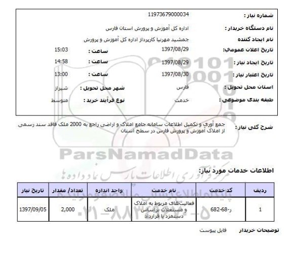 استعلام, جمع آوری و تکمیل اطلاعات سامانه جامع املاک و اراضی